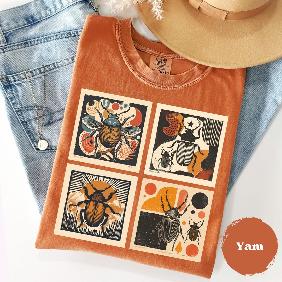 90s Insect Bugs Linocut Comfort Colors® Retro, 90s Old School, Insect Lover ...