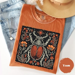 Bugs Linocut Comfort Colors® Retro, 90s Old School, Insect Lover, Unisex Cute Bug Tee, Bugs Shirt, Oversize Tshirt, Boho Gift For Him