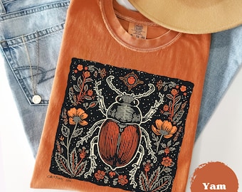 Bugs Linocut Comfort Colors® Retro, 90s Old School, Insect Lover, Unisex Cute Bug Tee, Bugs Shirt, Oversize Tshirt, Boho Gift For Him