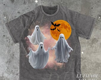 Ghost Shirt, Spooky 90s Graphic Vintage Distressed, Halloween Ghost Lover, Retro Ghost Tee, Old School 2000s Nature, Nostalgia Unisex Tee