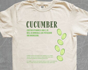 Vegetables Cucumber Retro Graphic Comfort Colors® Tshirt Vintage Fruits Shirt Women 90s Cute Distressed Food Tee Unisex Adult Gifts for Man