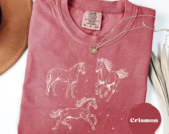 Horse Comfort Colors® Retro Tattoo, 90s Old School, Y2k Vintage Graphic, Unisex Cute Horse Tee, Horse Shirt, Oversize Tshirt, Gift For Him