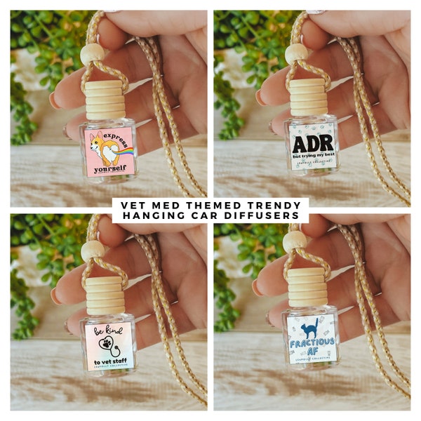 Vet Med Trendy Car Diffuser | Hanging Diffuser | Air Freshener | Car Accessories | Vet Tech | Veterinary Medicine | Gift | Dogs | Cats