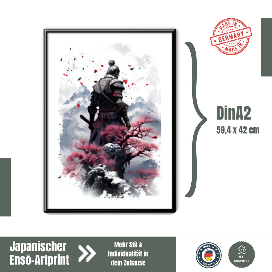 MJ-GRAPHICS Mood Poster Set Schwarz-Weiß - Luxus Wandbilder A4 Für Wohnzimmer & Schlafzimmer