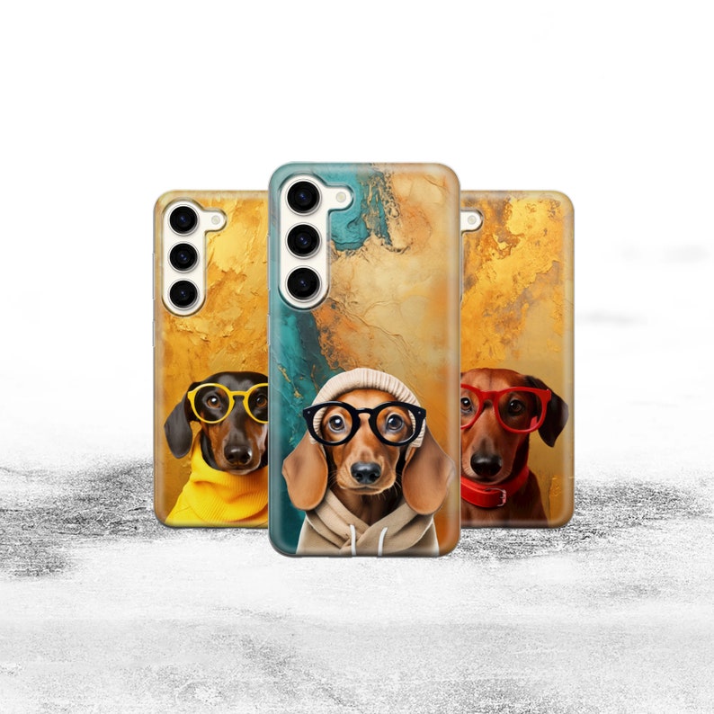 Dachshund Phone Case Dog in Sunglasses Cover for Samsung Galaxy S24 S23