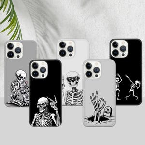 Skeleton Phone Case Skull Cover for iPhone 17 16Pro Max, 15 Plus, 14, 13, 12, 11, XS & Samsung S25, S24, A56, A55, Pixel 10, 9, 8