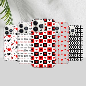LOVE Phone Case Hearts Gift for her Cover for for iPhone 17 16Pro Max, 15 Plus, 14, 13, 12, 11 & Samsung S25, S24, A56, A55, Pixel 10, 9, 8