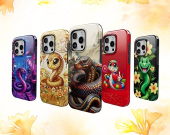 Étui pour iPhone serpent année du serpent 2025, coque de téléphone serpent Chibi mignon, art japonais pour iPhone Samsung, cadeau coque esthétique Cobra