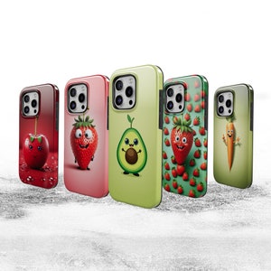 RED Fruit Phone Case Apple TOUGH Cover for iPhone 16e, 15, 14, 13, Pixel 9A, 8A, 7A, Samsung S25 Plus/Ultra, S24 FE S23 A22 A36 A55 A56 A16