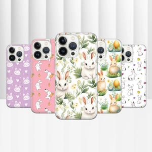 Cute RABBIT Phone Case Spring Bunny Cover for iPhone 17 16 Pro Max, 15 Plus, 14, 13, 12, 11, XS & Samsung S25, S24, A56, A55, Pixel 10, 9, 8