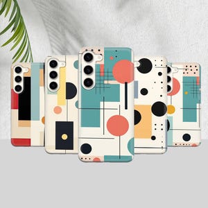 GEOMETRIC Figures Phone Case Stripes Cover for Samsung S26 S25 Edge/Ultra/Plus Galaxy/FE S24 S23 A17 A16 A26 A35 A36 A37 A55 A56 A 57 A71