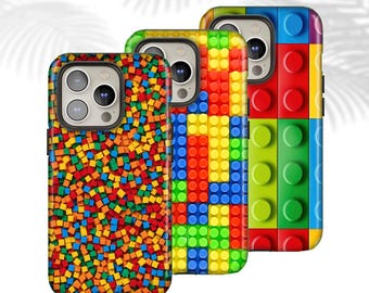 Bricks Phone Case Toy Brick TOUGH Cover for iPhone 17 16 15 14 13 Pixel 10 9A 8A 7A Samsung S25 S24 fe S23 A22 A36 A55 A56 A16