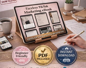 Faceless TikTok Marketing eBook: AI Business Guide with MRR (Digital Download)