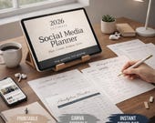 Social Media Planner | Content Calendar & Posting Schedule | Digital Marketing Organizer