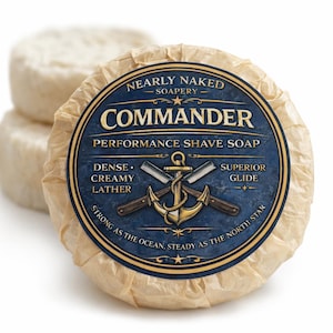 Savon à raser Commander Performance – Savon à raser humide artisanal – Mousse crémeuse dense – Glide supérieur