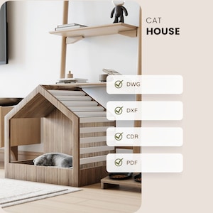 Triangle Minimalist Cat House, Unique Cat House, Cnc Pet House, Modern Cat House, Cnc House, Cnc Cat House, Vector House, Dxf, CNC, Cut Pet