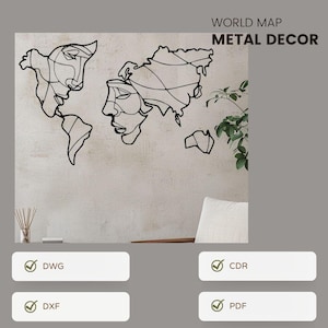 Cnc Metal Art, Cnc-metaalbestanden, Cnc-metaalbestanden, Cnc-metaal, Cnc-muur, Wereldkaart, Wereldkaart, Cnc-muur, Cnc-muurdecoratie, Cnc-muurdecoratie