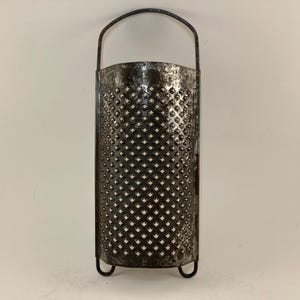 Vintage Half Round Grater: Rustic Kitchen Decor