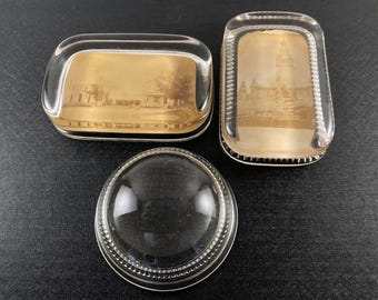 Antique Glass Paperweights: Sepia Toned Photo or Magnifying