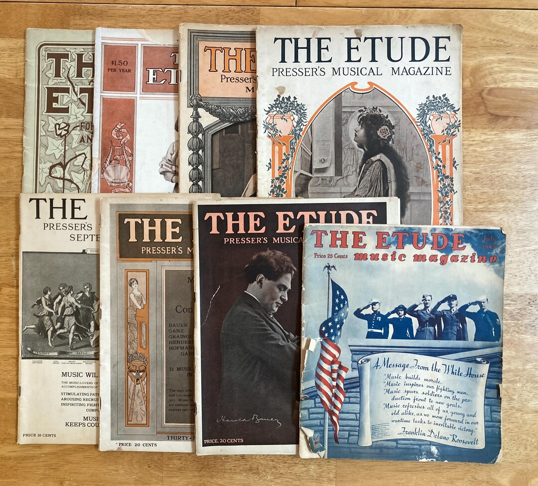 Antique the Etude Music Magazines: Early 1900's, WWI, WWII Era Music ...