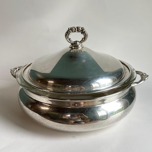 Vintage Towle Silver Plate Chafing Dish with Pyrex Insert