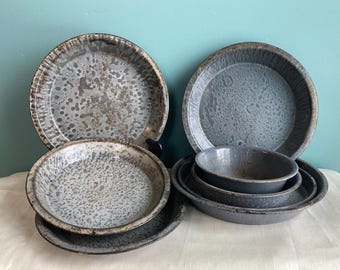 Vintage Graniteware Enamelware: Choose from Pie Plates, Cake, Bowls
