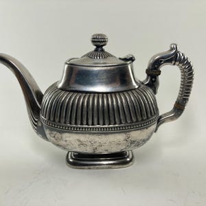 Antique Silver Luster Silver Plated Teapot, Ornate Design, Unmarked