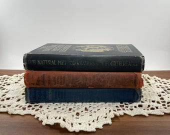 Vintage Schoolbook Stack: 1930s English Activities & 1917 Reader