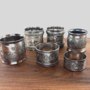 Antique Victorian Napkin Ring, Silver Plated Napkin Holder, Smallest One Remaining