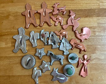 Vintage Metal Cookie Cutters: Choose from Aluminum and Copper