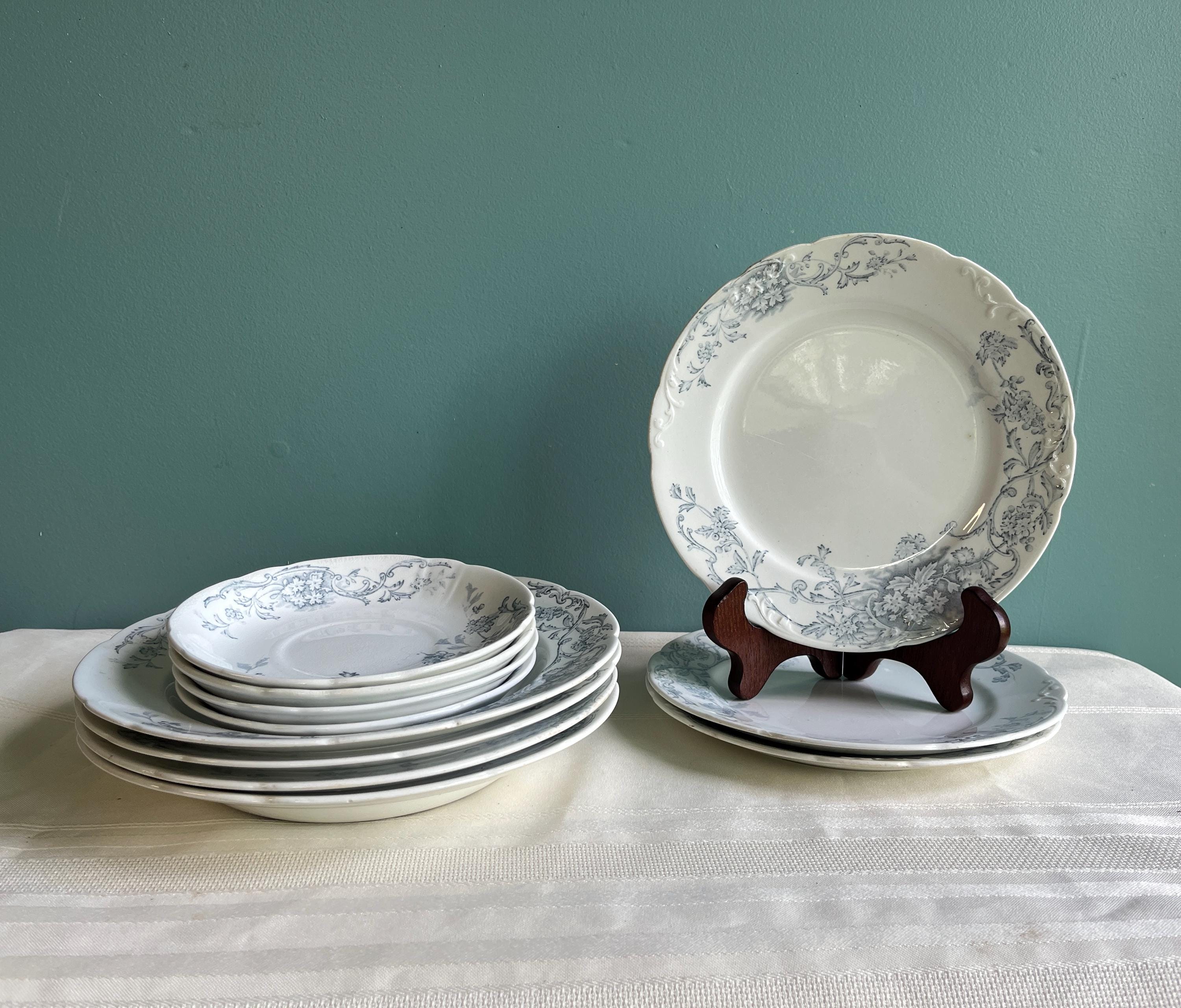 Antique Blue Transferware Salad Plates - Etsy