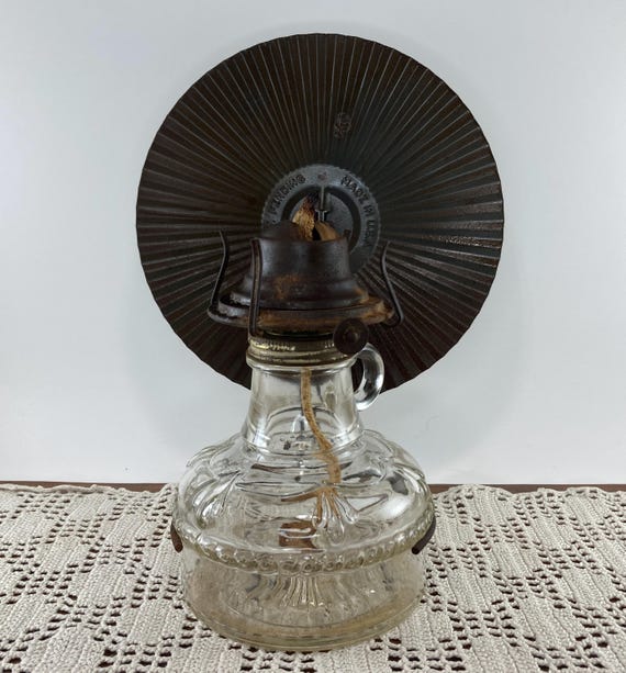Antique Eagle EAPG Oil Lamp with Reflector: Made in USA Patent Pending