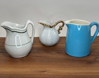 Choice of Small Creamer Pitchers: Buffalo China, Richelieu Porcelain, Royal China