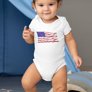 American Flag Baby Onesie: Patriotic 4th of July Outfit