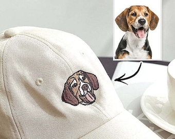 Cappello con ritratto di animale domestico ricamato personalizzato: regalo personalizzato per gli amanti dei cani