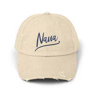 Distressed Cap, Nana Script, Vintage Style Hat, Perfect Gift for Grandparents, Casual Headwear, Unisex Cap for Everyday Wear