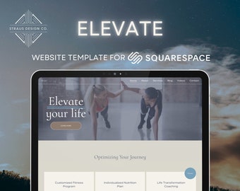 Squarespace Website for Life Coach, Personal Trainer, Squarespace 7.1 Template, Coaching Website, Modern Website - Elevate