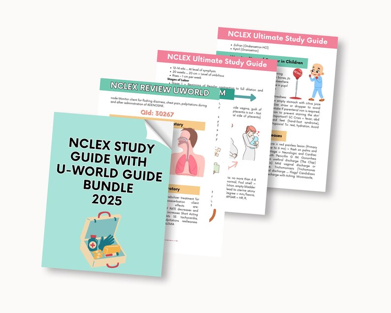 NCLEX Study Guide & Uworld Bundle: Nursing Exam Prep (PDF) - Etsy