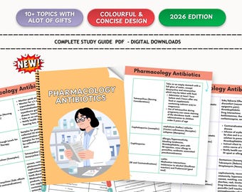 Antibiotic Pharmacology Flashcards Bundle: Nursing Revision Cards (Instant Download)