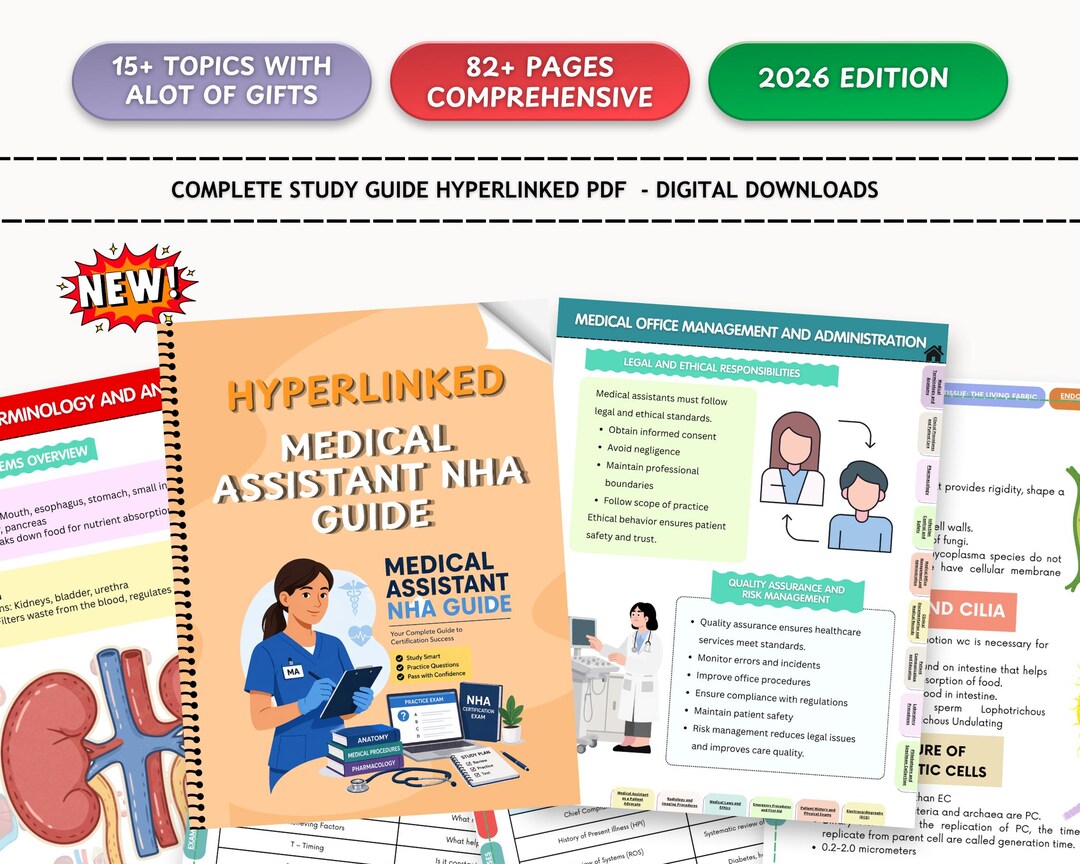 Medical Assistant NHA Exams Study Guide, 20+ Topics, 2026 Edition ...