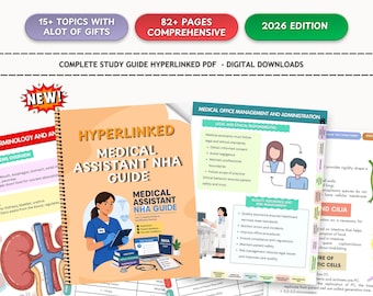 Guía de estudio para los exámenes de asistente médico de la NHA, más de 20 temas, edición 2026 (descarga digital)