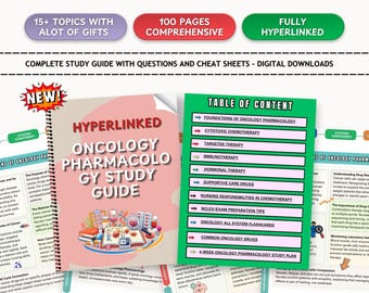 Hyperlinked Oncology Pharmacology Study Guide 2026 | Cancer Meds | Nursing Notes | Q/A + Tips & Tricks | Cheat Sheets | Digital Download