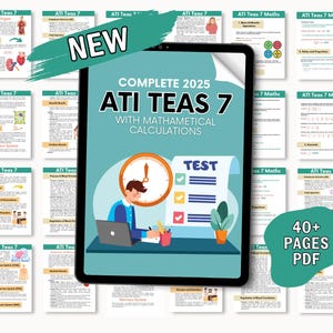 Complete ATI Teas 7 Study Guide 2024 Updated- ATI TEAS 7 Study Cheat Sheet, Med Surg, Nursing Student, Nursing Notes, Nursing Study Guide