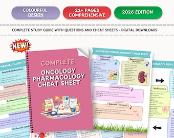 Oncology Pharmacology Cheat Sheet | Cancer Medications Nursing Study Guide | Chemotherapy & Immunotherapy Nursing Notes PDF