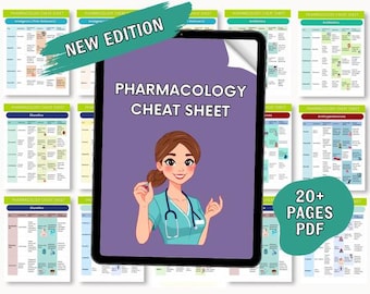 Pharmacology Cheat Sheet Bundle, Nursing School Study Guide (PDF)