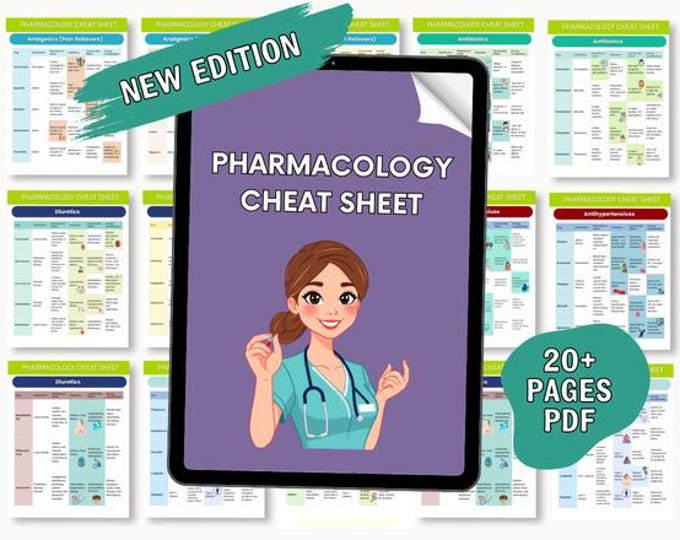 PDF - Pharmacology Cheat Sheet - Etsy Canada