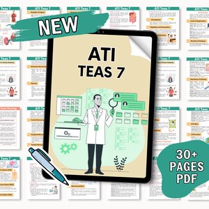 The Complete ATI Teas 7 Study Guide 2023-2025 with Colorful illustration - Lets make your notes more attractive