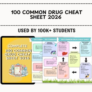 Top 100 Most Common Drugs Cheat Sheet | Quick Medication Reference for ...