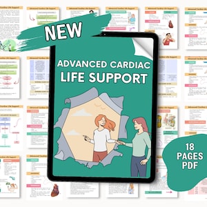 Edvance Cardiac life support !Bundle Study Guide for Med Surg | Including Pharmacology and EKG Interpretation & Dysrhythmias | Cardio Meds