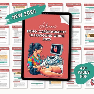 Guia de Estudo de Ecocardiografia | Notas Abrangentes de Eco Ultrassonografia para Exames de Sonografia Cardíaca | Análise da Função Cardíaca | Download Digital